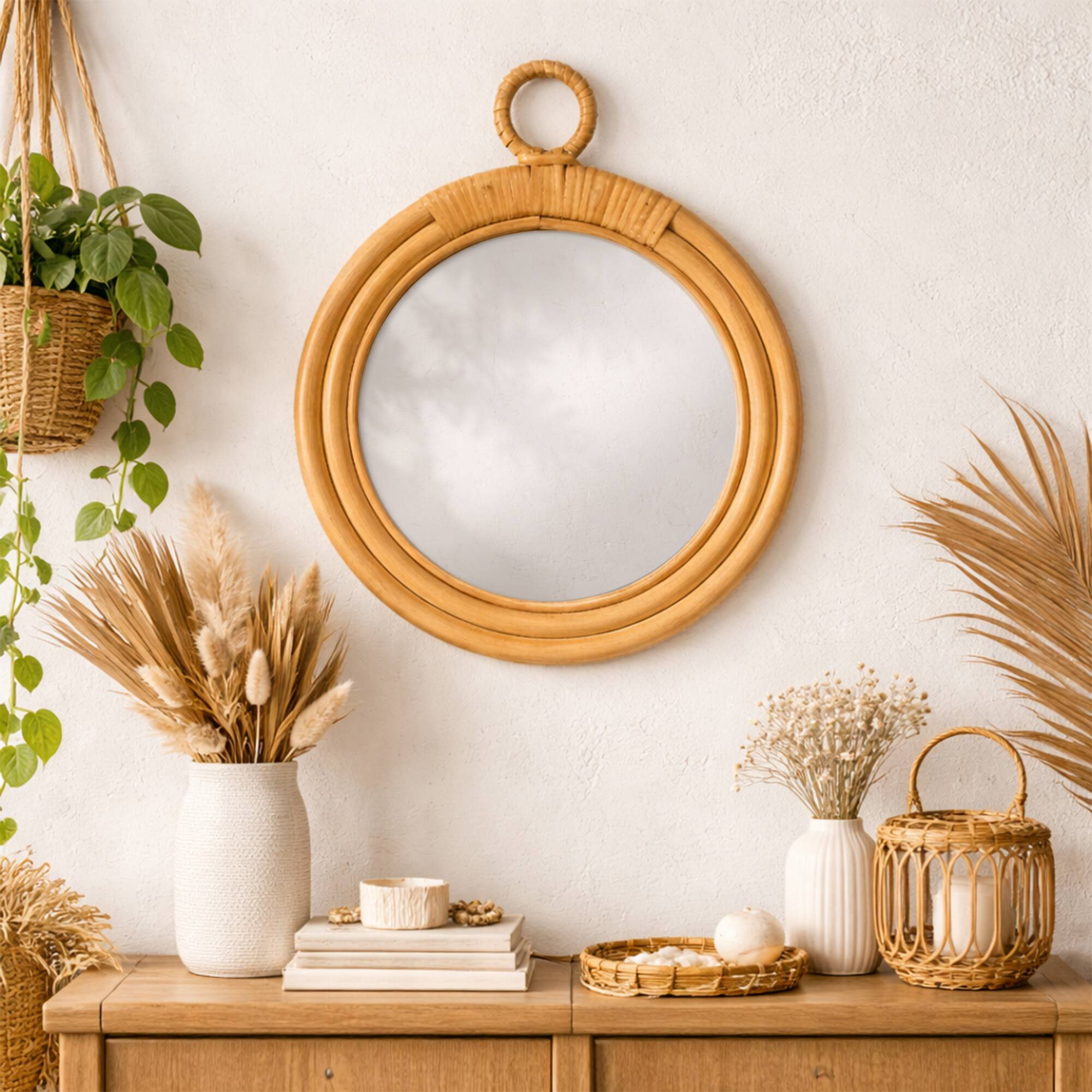 10" Rattan Framed Wall Mirror by Ashland®